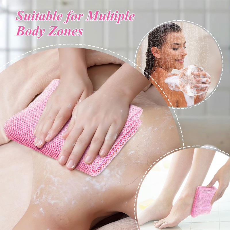 flintronic African Mesh Sponge, 4 Pieces African Exfoliating Sponge, Exfoliating
