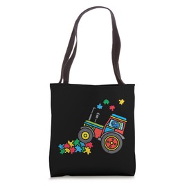 Tractor Autism Awareness Farming Truck Toddler Boys Kids Tote Bag