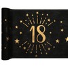 SANTEX 6787-18-30, Tischläufer mit glitzerndem Alter, Metall, Schwarz/Gold, 18 Jahre