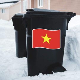 Extra Large 460mm 'Waving Vietnamese Flag' Permanent Sticker Decal for Cars/Windows/Bins/Walls (DW00108091)