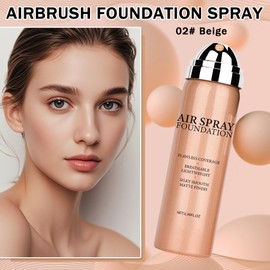DAMUSI AirBrush Foundation Spray, Silky Flawless Coverage Magic Minerals Airbrush Foundation Mist Makeup for Smooth Radiant Skin, Breathable, Blendable Setting SprayFoundation-Beige