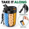 6 Compartment Pill Organizer with Rotating Lid Large Capacity Portable