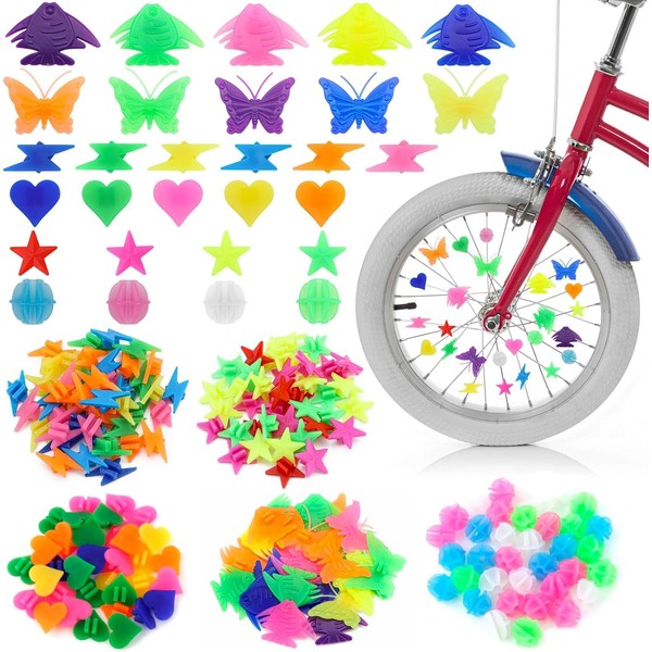 Pack of 204 Colourful Bicycle Spoke Beads, Children's Bicycle Spoke
