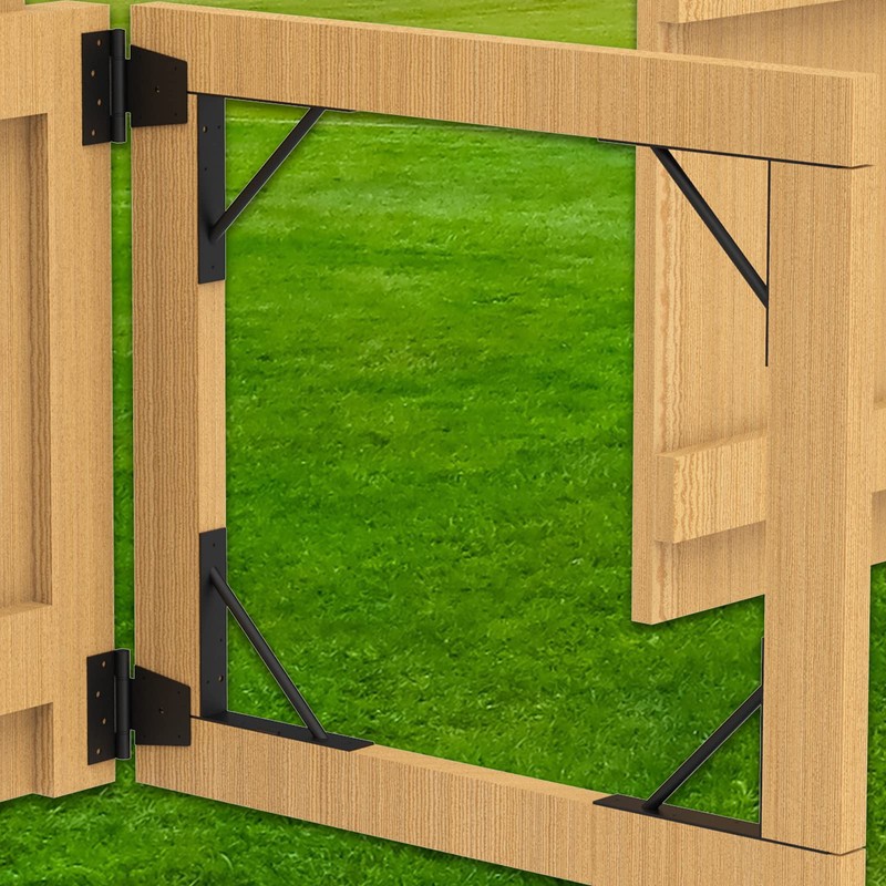 Gate Corner Brace Bracket Heavy Duty Adjustable No Sag Kit