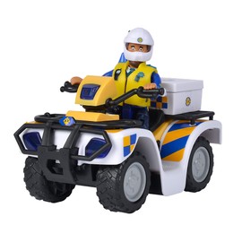 Simba 109251093002 Strażak Quad policyjny z figurką Fireman Sam Fire brigade Toy, Multi-Coloured, Od 3 LAT
