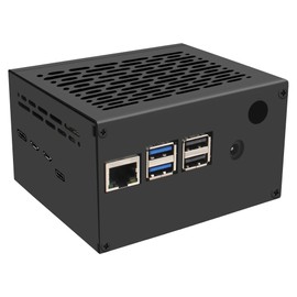 Geekworm X1206-C1 Metal Case for Raspberry Pi 5 and X1206 UPS and Active Cooler and X1000/X1001/X1003/X1004/X1015/M901 PCIe Top