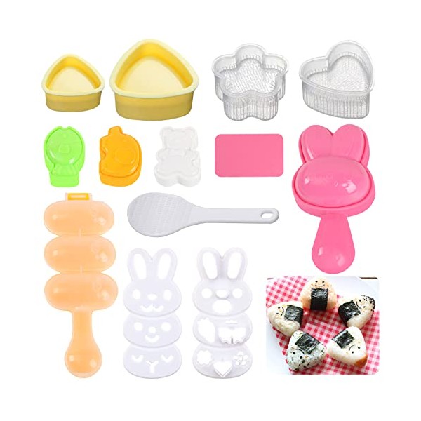 10Pcs Rice Ball Molds, Cartoon Cute Onigiri Mold DIY Sushi