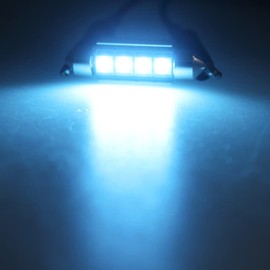 GLOFE 9-30V Extremely Bright 211-2 212-2 578 Festoon LED Bulbs Error Free 1.61" 41mm for Interior Map Dome Lights and License Plate Courtesy Door Lights, Ice Blue, 4PCs