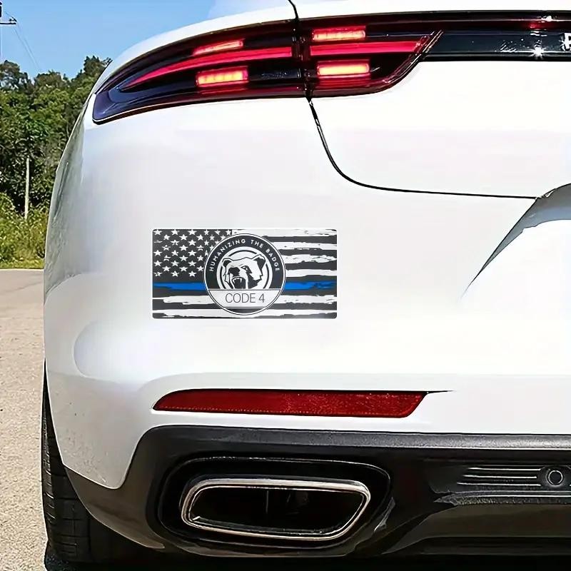 Bumper Sticker, Thin Blue Line American Flag, Code 4, Car,