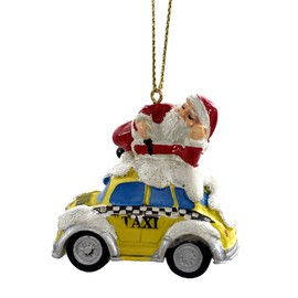 N.Y.C. Santa on Taxi NYC Christmas Ornament