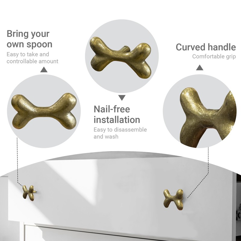 KYIEN Cute Dog Bone Cabinet Knobs, 6Pcs Bronze Single Hole