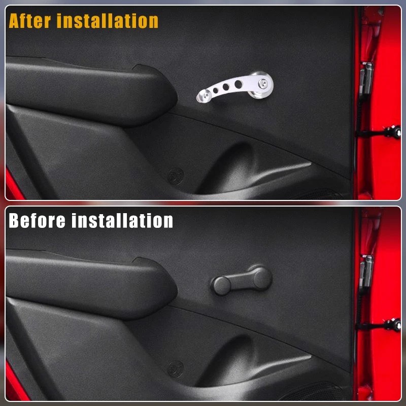 2x Billet Aluminum Window Crank Handle Chrome For Hot Rod
