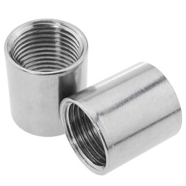 CHENJIN Pipe Coupling 3/4 Inch Female Threaded Pipe Coupler 2PCS 304 Stainless Steel Pipe Straight Connector Cast Fitting Water Gas Straight Adapter Jointer (Length 1.22")