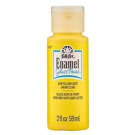 FolkArt Enamel Glass & Ceramic Paint in Assorted Colors (2 oz), 4118, Yellow Light