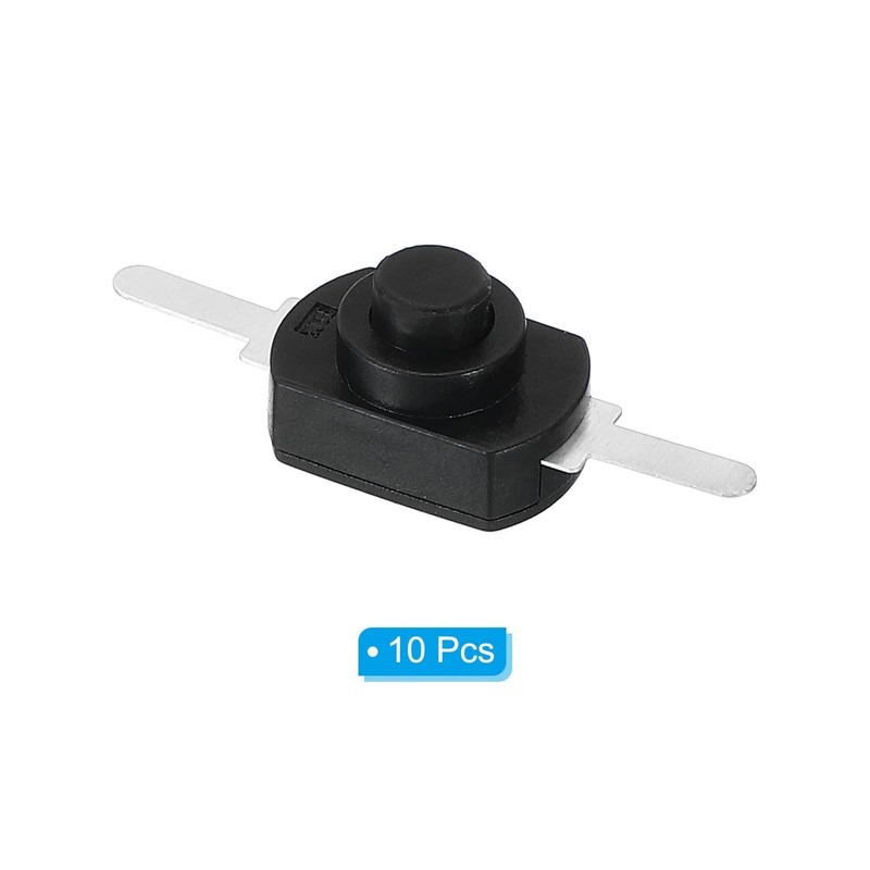 PATIKIL 10pcs Latch Push Button Switches Straight Pin On/Off Self
