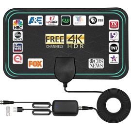 AVNICUD 2025 TV Antenna for Smart TV,HD Digital Indoor Outdoor,1200+ Miles Long Range TV Antenna,Antenna for Smart TV and All Older TV's-Supports 4K 1080p -18ft Long Cables