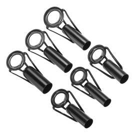 PATIKIL 6-10mm Fishing Rod Tip Repair Kit, 6pcs Stainless Steel Pole Ring Guide Replacement for Saltwater Freshwater Fishing, Black