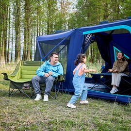 TIMBER RIDGE Double Camping Chair, Heavy Duty Outdoor Folding Camp Couch, Loveseat Camping Chairs Perfect for Campsites, Patio/Lawn, Soccer Games or Other Youth Sports, Supports 800 lbs