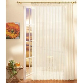 Gardinen Store 610001 Voile Curtain Panel with Gathering Tape, 610001