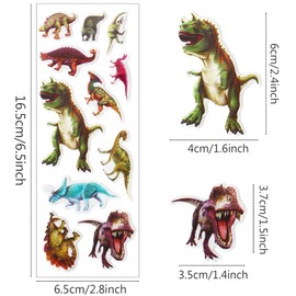 UPINS 14 Diffrent Sheets (200+Count) Kids Dinosaur 3D Puffy Stickers, Animal Insect Stickers, Craft Scrapbooking for Children