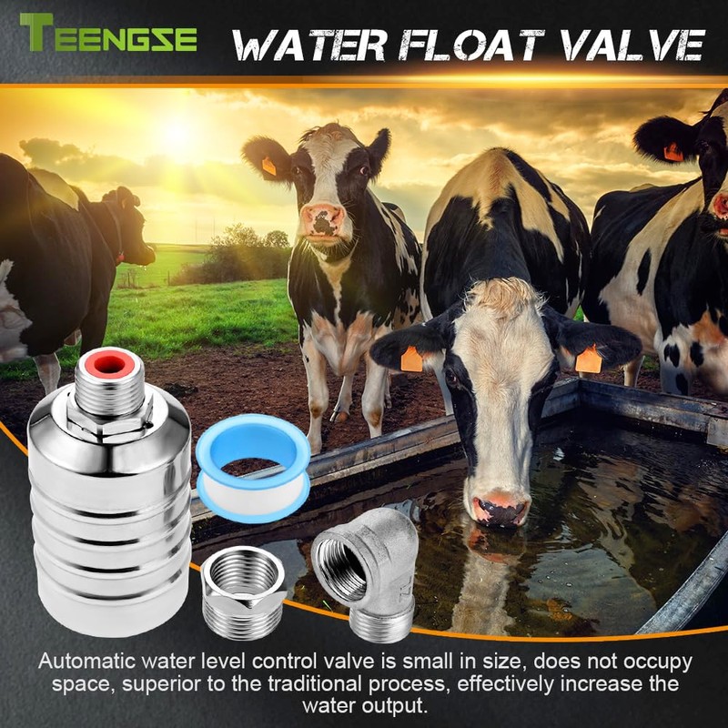 Teengse 2Pcs Automatic Water Level Control Float Valve 304 Stainless