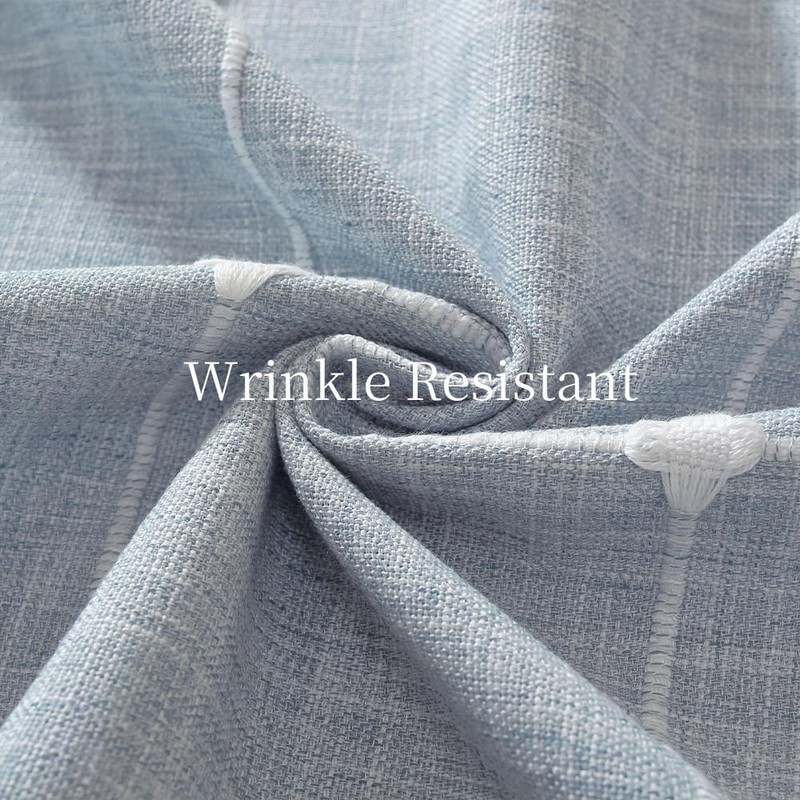 Zobesta 60 Inch Round Tablecloth Blue Linen Round Table Cloth