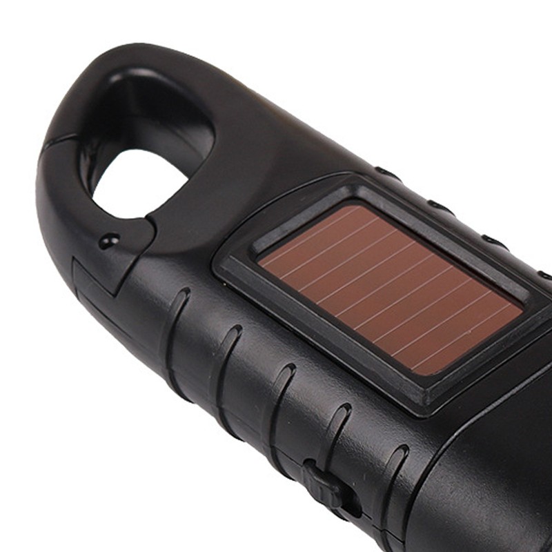 LED Portable Flashlight Multifunction Solar Charging Manual Power Generation Torch
