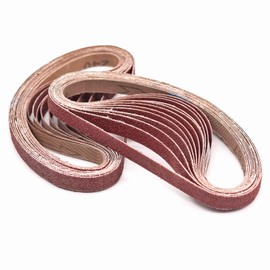 1/2 Inch x 18 Inch Sanding Belts, 6 Each of 40 80 120 240 Grits, Aluminum Oxide Belt Sandpaper for Woodworking, 24 Pack
