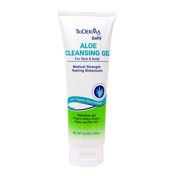 TriDerma Baby Aloe Cleansing Gel for Face and Body (4 oz)