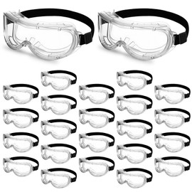 Kingdder 24 Pack Anti Fog Safety Goggles Clear Lab Goggles Protective Safety Glasses with Anti Scratch Impact-resistant Coating Men Women Eye Protection Eyewear for Chemistry Painting Construction