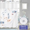 No Hook Floral Shower Curtain with Snap in Liner, Double