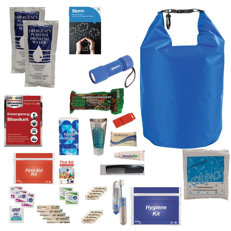 Dry Bag Survival Kits for one Person Emergency, Waterproof (Red)