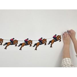 AK Giftshop Horse Riding Bunting Party Decorations - 12pcs / 2.5m Ribbon