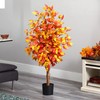 Nearly Natural 4ft. Autumn Ficus Artificial Fall Tree