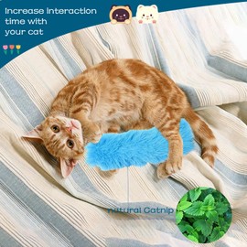 YVPSI Cat Toys Cat Pillows 4 Pack Interactive Cat Kicker Toys Catnip Plush Toys Catnip Toys Cat Teething Toys for Indoor Cats Kitten,4color