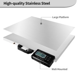 Carivia Digital Livestock Scale 660Lbs x 0.2Lbs,21'' x 17'' Veterinary Scale Pet Vet Scale Stainless Steel Platform Animal Scale,Electronic Postal Scale, Industrial Floor Scale
