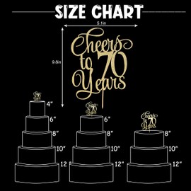 Decoración para tartas de Cheers to 70 años – Decoración para tartas de 70 cumpleaños, 70 decoraciones para tartas de 70 cumpleaños, decoración para tartas de 70 cumpleaños para mujeres/hombres, decoración para tartas de 70 aniversario