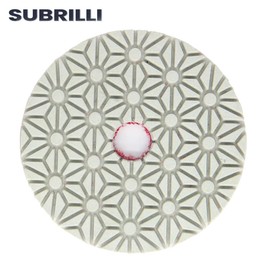 SUBRILLI 4" Dry/Wet 3 Step Diamond Polishing Pads 9-Pcs Step 2 for Granite Marble Quartz Concrete