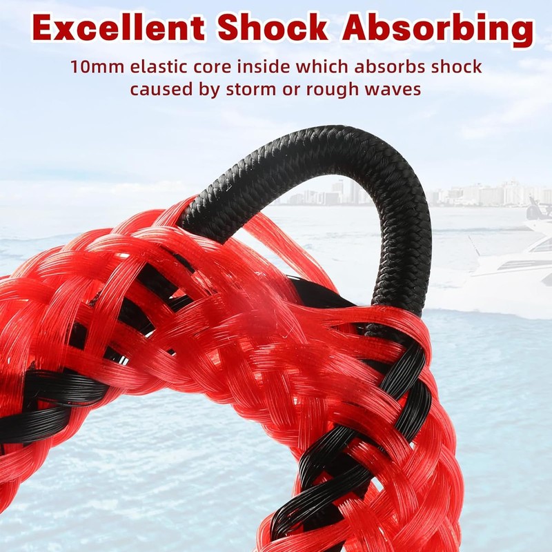 Bungee Dock Line 4' Boat Tow Rope Stretchable 4' to