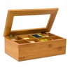 Relaxdays Bamboo Box with 8 Compartments Bag Caddy Wooden with
