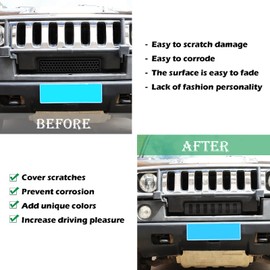 PIUGILH Front Bumper Lower Grille Cover Compatible with Hummer H2 2003-2009 Accessories, Center Bumper Lower Grill Cover Trim, Black, 1Pcs