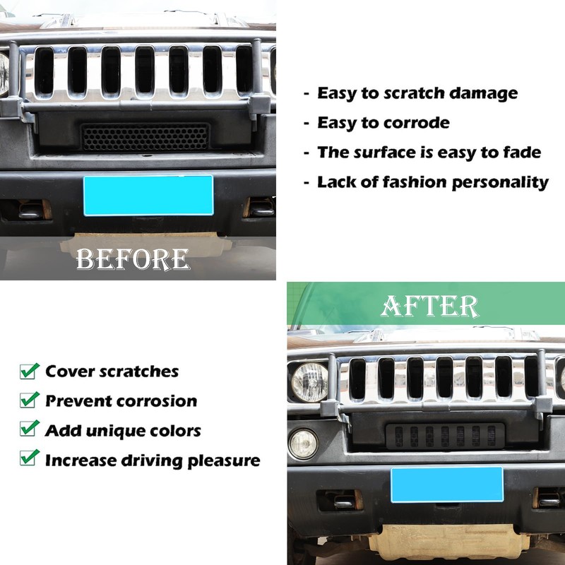 PIUGILH Front Bumper Lower Grille Cover Compatible with Hummer H2