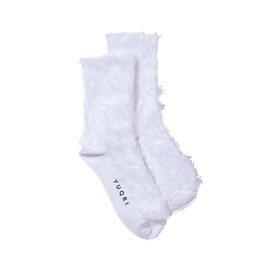 YUQRI Faux Fur Women's Socks, Antibacterial, Deodorizing, Antibacterial, white, S