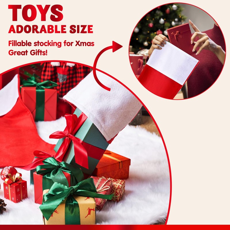 2 Packs 96.5 cm Jumbo Felt Christmas Stockings Party Decoration,Giant