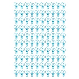 100pcs Binder Clips Cute Cartoon Peach Shape Metal Hollow Tail Clips Binder Clips Paper Clamps Office Supplies Blue