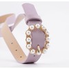 COTIM COYIN Pearl Buckle Skinny Leather Belt for Women, Adjustable