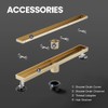 LISEEGO Linear Shower Drain 36 Inch Gold, Shower Drain with