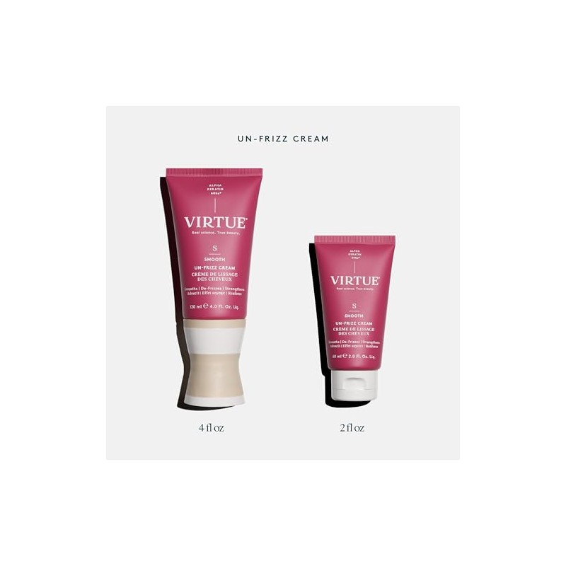 VIRTUE Crema antiencrespamiento 2 onzas líquidas | alfa queratina elimina