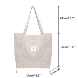 ZhengYue Tote Bag for Women- Women's Canvas Shoulder Handbags Big Capacity Shopping Travel Bag for Ladies Girls White