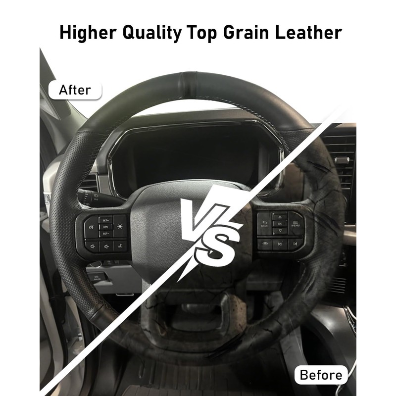 Belinous Leather Steering Wheel Cover, Hand-Stitch on Wrap, Steering Wrap